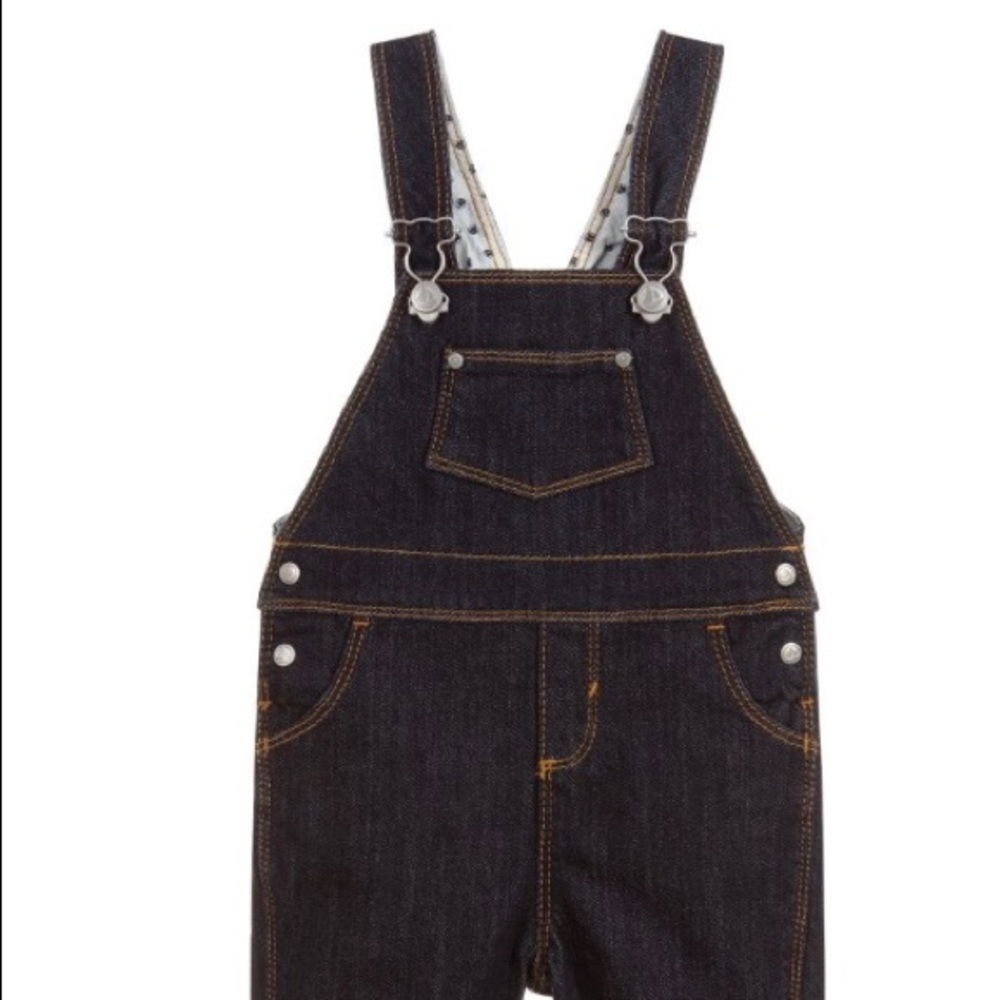 Dark wash denim overall